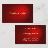 Carte De Visite Elégant Black Red Damask Professional Luxury Cool (Devant / Derrière)