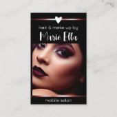 Carte De Visite Elégant Black Red Lines Photo QR Code Modèle (Devant)