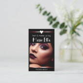 Carte De Visite Elégant Black Red Lines Photo QR Code Modèle (Debout devant)