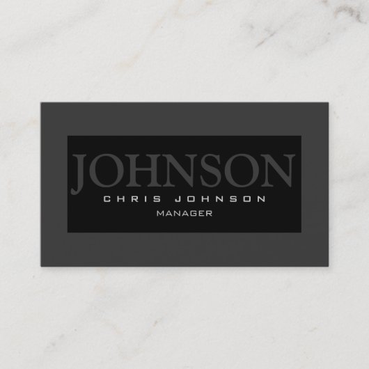 Carte de visite élégant Black Striped Grey Manager (Devant)