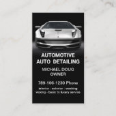 Carte De Visite Élégant Black Whit Mobile Auto Lavage de voiture D (Devant)