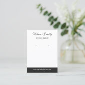 Carte De Visite Élégant Black White Bijoux Écran d'oreille (Debout devant)