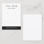 Carte De Visite Élégant Black White Bijoux Écran d'oreille (Devant / Derrière)