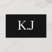 Carte De Visite Elegant Black White Minimalist QR Code Monogram (Devant)