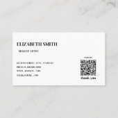 Carte De Visite Elegant black &white QR Code makeup artist  (Dos)