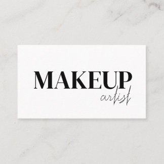 Carte De Visite Elegant black &white QR Code makeup artist 