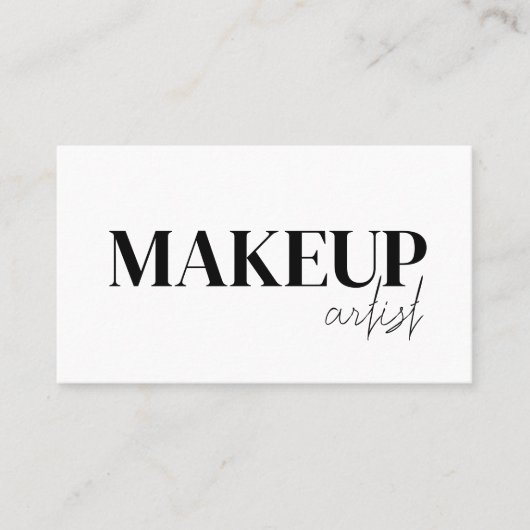 Carte De Visite Elegant black &white QR Code makeup artist  (Devant)