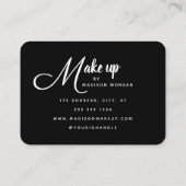 Carte De Visite Elegant Black White Script 3 Photo Makeup (Dos)
