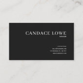 Carte De Visite Elégant blanc Calla Lily Noir Botanique (Dos)