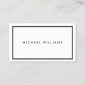 Carte De Visite Élégant blanc classique (Devant)