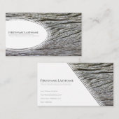 Carte De Visite Elégant blanc ellipse bois style bois grain (Devant / Derrière)