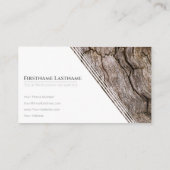 Carte De Visite Elégant blanc ellipse bois style bois grain (Dos)