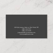 Carte De Visite Élégant blanc gris clair professionnel moderne (Dos)