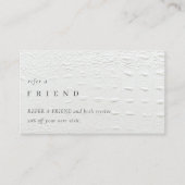 Carte De Visite Elégant blanc ivoire texture cuir aiguiller un ami (Devant)