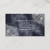 Carte De Visite Elégant blanc Mandala Gris Nebula Design (Dos)