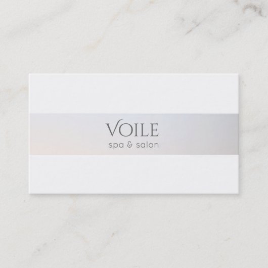 Carte De Visite Elégant blanc moderne Lumineuse Stripe Beauté Salo (Devant)