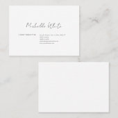 Carte De Visite Élégant Blanc Moderne Professionnel Simple (Devant / Derrière)