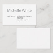 Carte De Visite Élégant Blanc Moderne Professionnel Simple (Devant / Derrière)