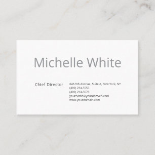 Carte De Visite  Élégant Blanc Moderne Professionnel Simple