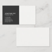 Carte De Visite Élégant blanc noir simple professionnel (Devant / Derrière)