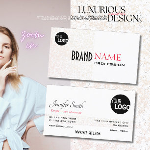 Carte De Visite Élégant blanc pastel violet brillant étoiles ajout