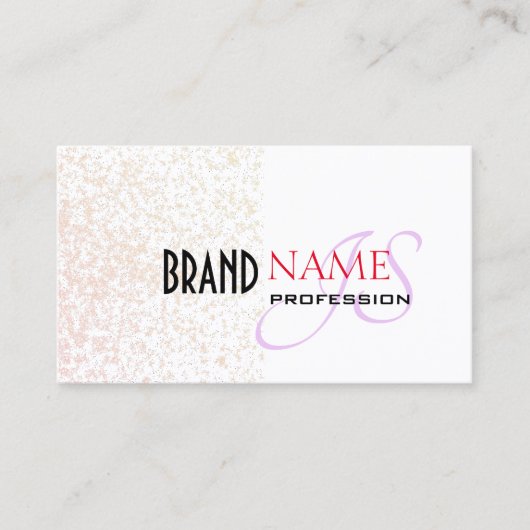 Carte De Visite Élégant blanc pastel violet rayures étoiles Monogr (Devant)