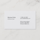 Carte De Visite Élégant blanc professionnel avec bordure en argent (Dos)