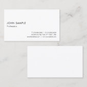 Carte De Visite Élégant Blanc Professionnel Intelligent Simple Mod (Devant / Derrière)