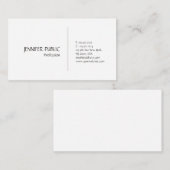 Carte De Visite Elégant Blanc Professionnel Moderne Design élégant (Devant / Derrière)
