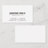 Carte De Visite Elégant Blanc Professionnel Moderne Design simple (Devant / Derrière)
