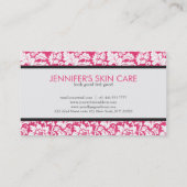 Carte De Visite Élégant blanc rose des Damas florales (Dos)