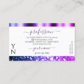 Carte De Visite Élégant blanc rose violet Parties scintillant étin (Dos)