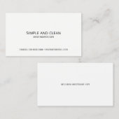 Carte De Visite élégant blanc uni / propre professionnel (Devant / Derrière)