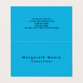 Carte De Visite Élégant bleu Arrière - plan professionnel (Extérieur déplié)