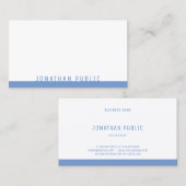 Carte De Visite Elégant bleu blanc Modèle moderne professionnel (Devant / Derrière)