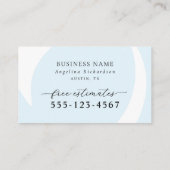 Carte De Visite Elégant Bleu Blanc Services de nettoyage moderne (Dos)