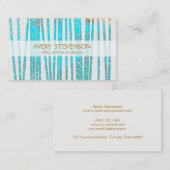 Carte De Visite Elégant bleu bleu bambou Nature Spa de santé (Devant / Derrière)