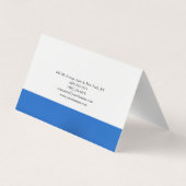 Carte De Visite Élégant bleu bleu blanc minimaliste (Dos)