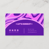 Carte De Visite Elégant bleu bleu rose Abstrait Boho Super chic (Dos)