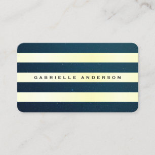 Carte De Visite Élégant Bleu Bouché Motif de bande