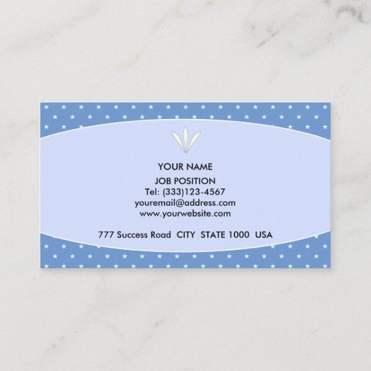 Carte De Visite Élégant bleu clair et Arrière - plan étoilé (Dos)