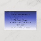 Carte De Visite Élégant bleu dégradé feuille de palme Monogramme s (Dos)