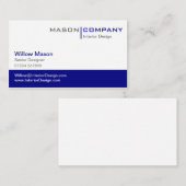 Carte de visite élégant bleu et blanc clair (Devant / Derrière)