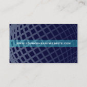 Carte De Visite Elégant bleu foncé et Turquoise Global Grid VP (Dos)
