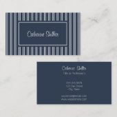 Carte De Visite Elégant bleu marine (Devant / Derrière)