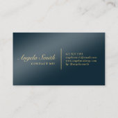 Carte De Visite Élégant bleu marine or monogramme classe initiale (Dos)