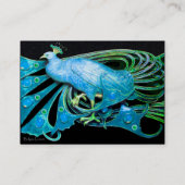 Carte De Visite ÉLÉGANT BLEU PEACOCK MODE JEWEL Black Paper (Dos)