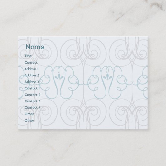 Carte De Visite Élégant bleu - potelé (Devant)