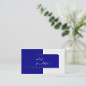 Carte De Visite Elégant bleu profond moderne (Debout devant)