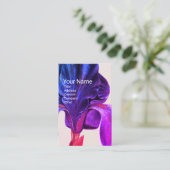 Carte De Visite ÉLÉGANT BLEU PURPLE IRIS Monogramme (Debout devant)